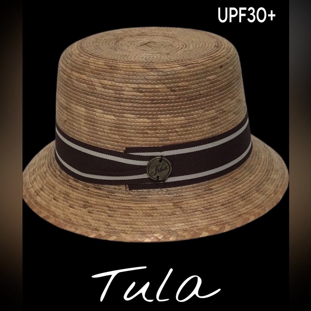 Tula Zoe Brown Band Palm Hat UPF30 Water Resistant Fair Trade